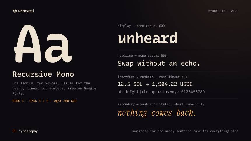 unheard — typography